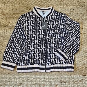 NWT - STYLEWE Black & Peach Patterned Jacket - Sz XL